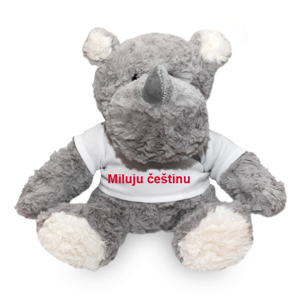 Nosorožec s potiskem Miluju češtinu (plyšová hračka)